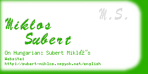 miklos subert business card